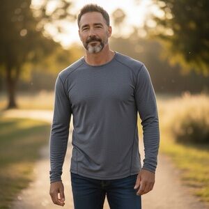 Men’s Carhartt Force Pullover Shirt Tee Size M Long Sleeves Gray Crew Neck